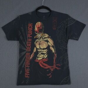 Five Finger Death Punch The Way of the‎ Fist Shirt Medium Black AOP Metal Band